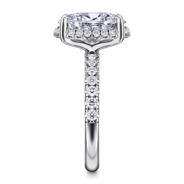 Talisa - 14K White Gold Oval Hidden Halo Diamond Engagement Ring - 0.5 ct - Shot 4