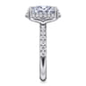 Talisa - 14K White Gold Oval Hidden Halo Diamond Engagement Ring - 0.5 ct