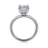 Anuk - 14K White Gold Oval Hidden Halo Diamond Engagement Ring - 0.07 ct