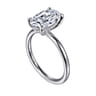 Anuk - 14K White Gold Oval Hidden Halo Diamond Engagement Ring - 0.07 ct