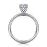 Allison - 14K White Gold Oval Hidden Halo Diamond Engagement Ring - 0.25 ct