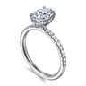 Allison - 14K White Gold Oval Hidden Halo Diamond Engagement Ring - 0.25 ct