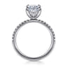 Allison - 14K White Gold Oval Hidden Halo Diamond and Engagement Ring - 0.25 ct