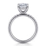 Adela - 14K White Gold Oval Hidden Halo Diamond Engagement Ring - 0.4 ct