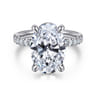 Adela - 14K White Gold Oval Hidden Halo Diamond Engagement Ring - 0.5 ct