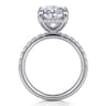 Adela - 14K White Gold Oval Hidden Halo Diamond Engagement Ring - 0.5 ct