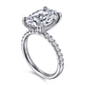 Adela - 14K White Gold Oval Hidden Halo Diamond Engagement Ring - 0.5 ct