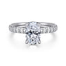 Adela - 14K Yellow Gold Oval Hidden Halo Diamond Engagement Ring - 0.4 ct