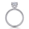 Adela - 14K White Gold Oval Hidden Halo Diamond Engagement Ring - 0.4 ct