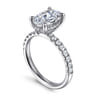 Adela - 14K White Gold Oval Hidden Halo Diamond Engagement Ring - 0.4 ct