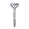 Adela - 14K White Gold Oval Hidden Halo Diamond Engagement Ring - 0.4 ct