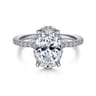 Hart - 14K White Gold Hidden Halo Oval Diamond Engagement Ring - 0.4 ct