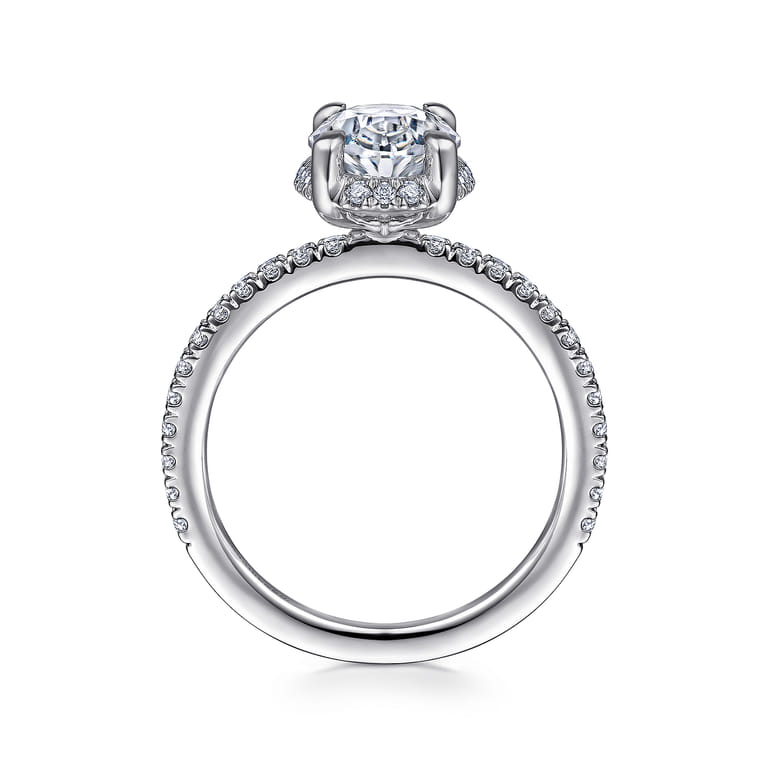 Hart - 14K White Gold Hidden Halo Oval Diamond Engagement Ring - 0.4 ct - Shot 2