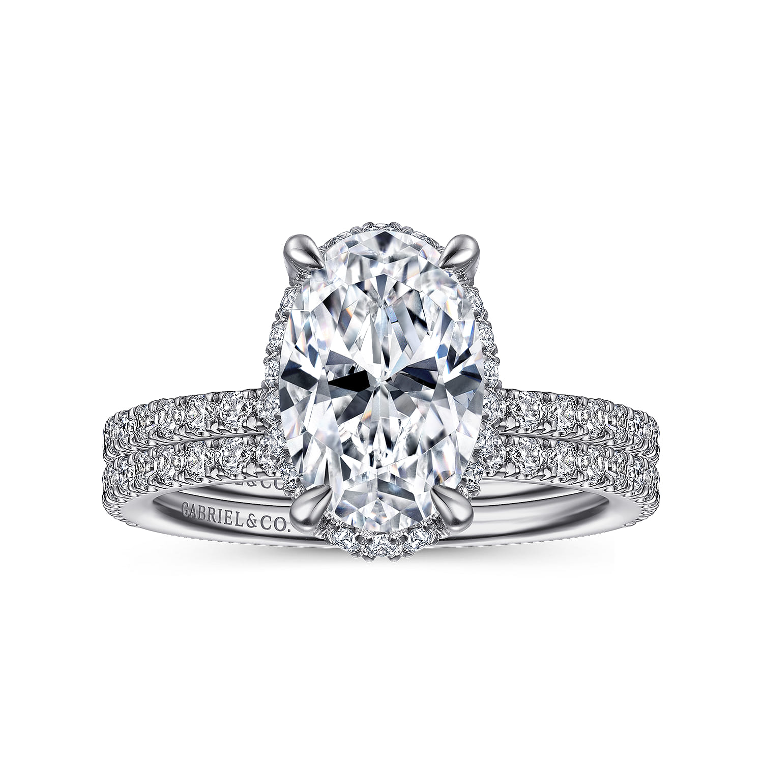 Hart - 14K White Gold Hidden Halo Oval Diamond Engagement Ring - 0.4 ct - Shot 4