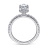Alina - 14K White Gold Hidden Halo Pear Shape Diamond Engagement Ring - 0.51 ct