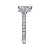 Alina - 14K White Gold Hidden Halo Pear Shape Diamond Engagement Ring - 0.51 ct