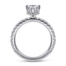 Alina - 14K White Gold Hidden Halo Pear Shape Diamond Engagement Ring - 0.55 ct