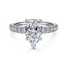 Alina - 14K White Gold Hidden Halo Pear Shape Diamond Engagement Ring - 0.68 ct