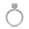 Alina - 14K White Gold Hidden Halo Pear Shape Diamond Engagement Ring - 0.68 ct