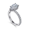 Alina - 14K White Gold Hidden Halo Pear Shape Diamond Engagement Ring - 0.68 ct