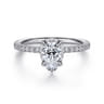 Hart - 14K White Gold Hidden Halo Pear Shape Diamond Engagement Ring - 0.27 ct