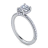 Hart - 14K White Gold Hidden Halo Pear Shape Diamond Engagement Ring - 0.27 ct
