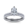 Hart - 14K White Gold Hidden Halo Pear Shape Diamond Engagement Ring - 0.27 ct