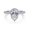 Hart - 14K White Gold Hidden Halo Pear Shape Diamond Engagement Ring - 0.3 ct
