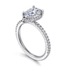 Hart - 14K White Gold Hidden Halo Pear Shape Diamond Engagement Ring - 0.3 ct