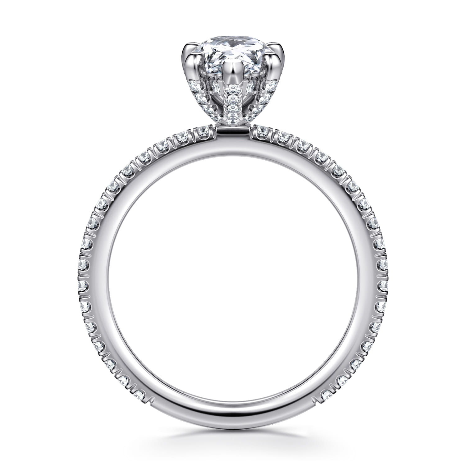 Noa - 14K White Gold Pear Shape Diamond Engagement Ring - 0.45 ct - Shot 2
