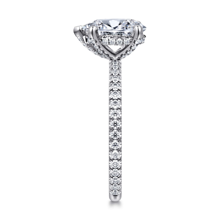Noa - 14K White Gold Pear Shape Diamond Engagement Ring - 0.45 ct - Shot 4