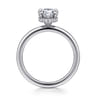 Rainah - 14K White Gold Hidden Halo Pear Shape Diamond Engagement Ring - 0.11 ct