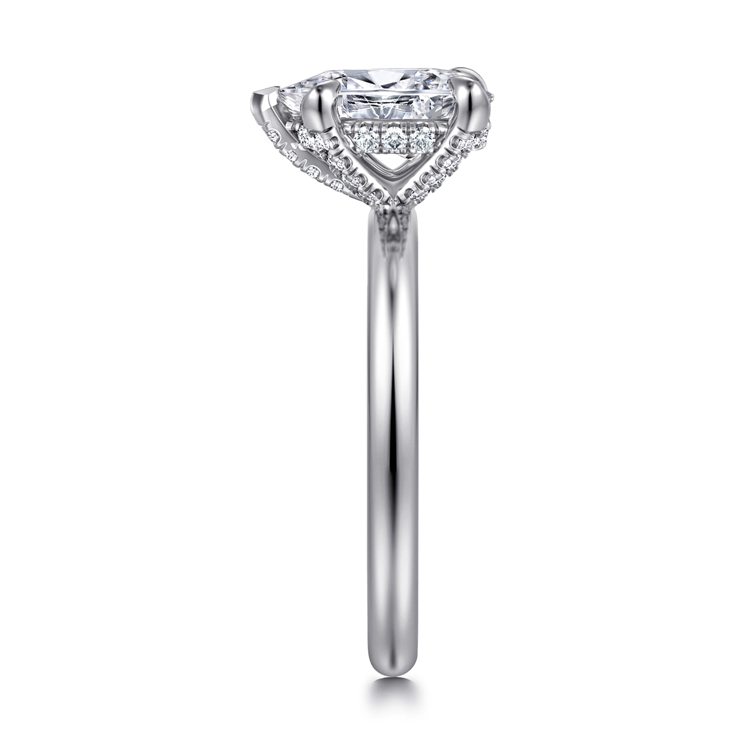 Daniele - 14K White Gold Pear Shape Diamond Engagement Ring - 0.16 ct - Shot 5