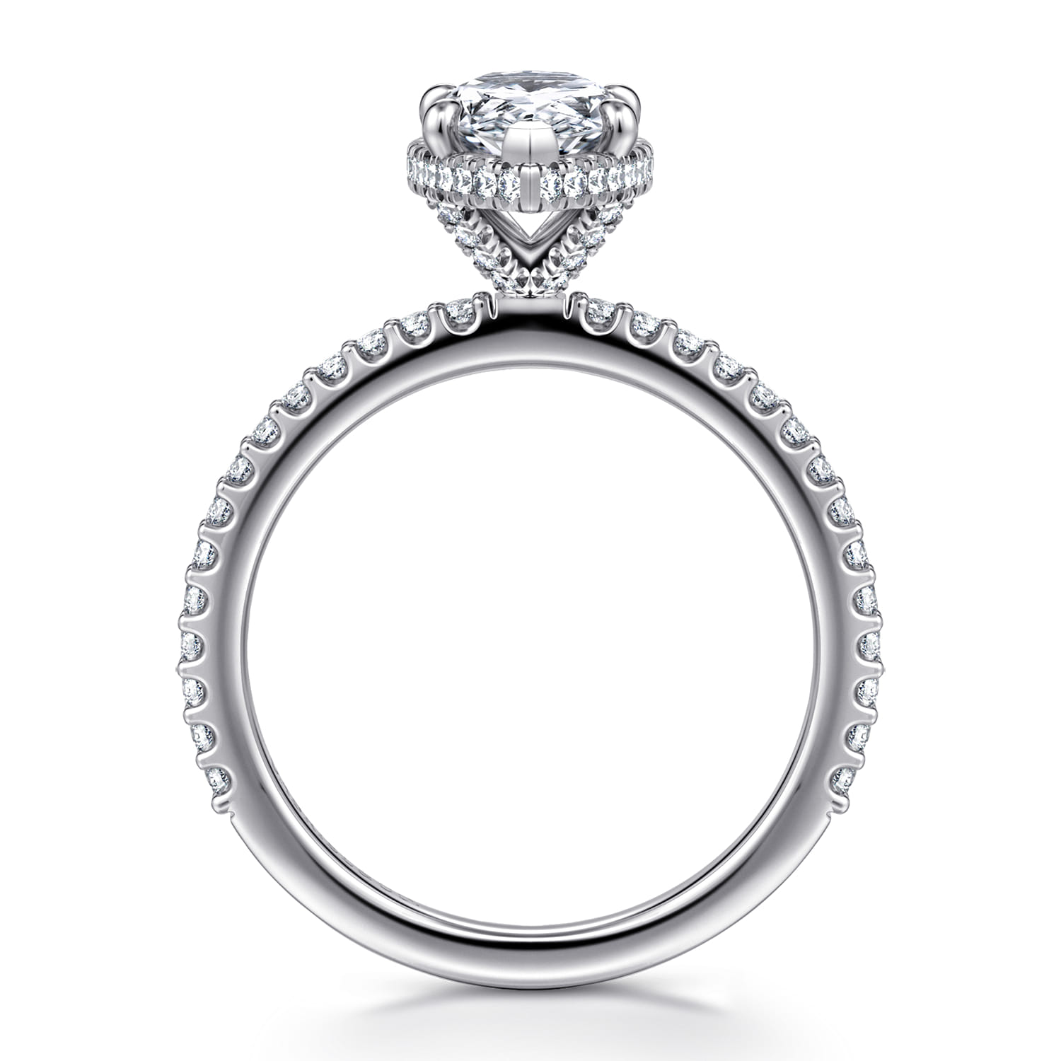 Senne - 14K White Gold Emerald Cut Diamond Engagement Ring - 0.35 ct - Shot 2
