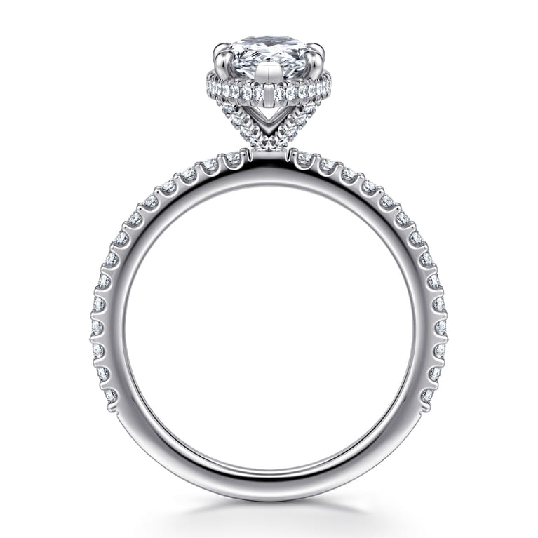 Senne - 14K White Gold Emerald Cut Diamond Engagement Ring - 0.35 ct - Shot 2