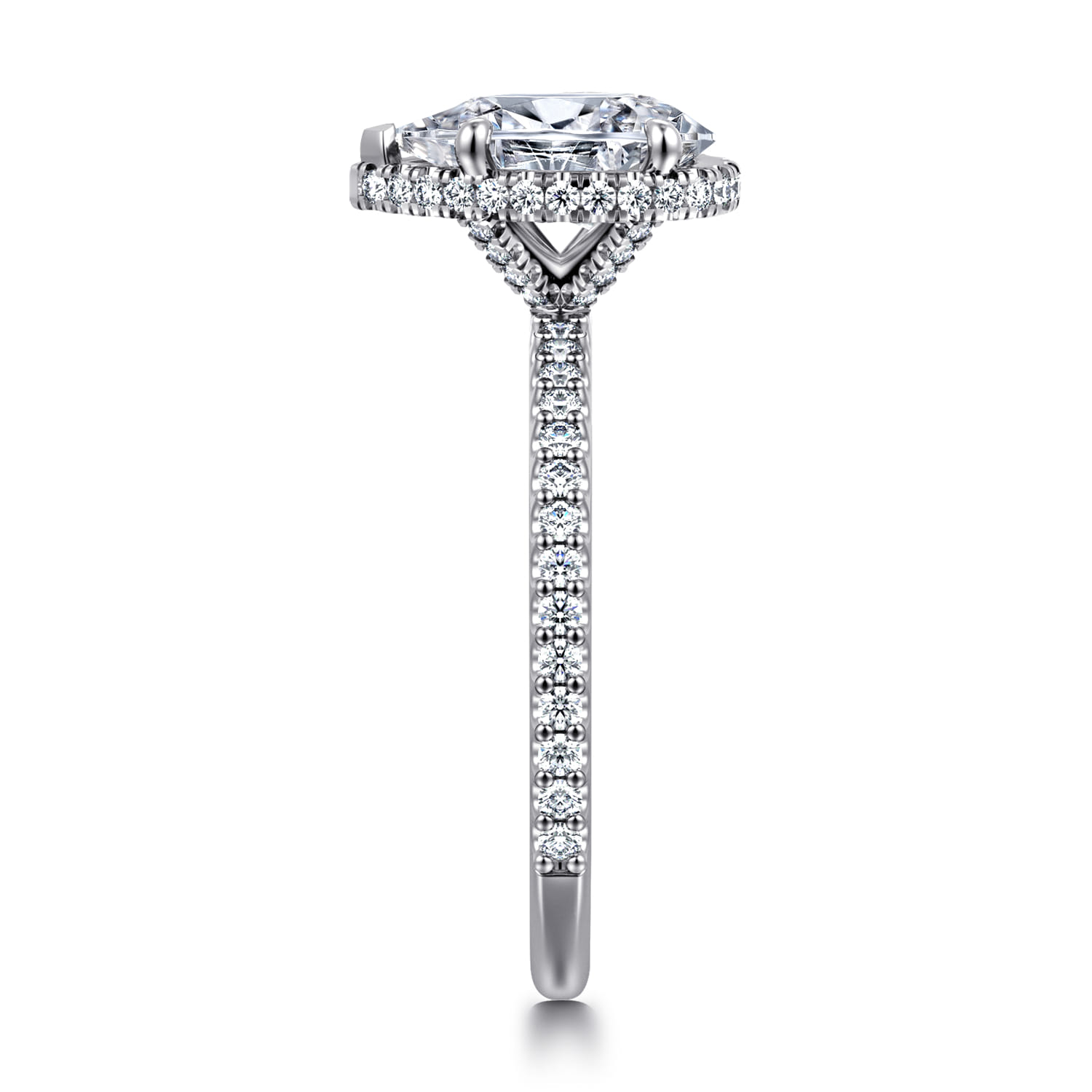 Senne - 14K White Gold Emerald Cut Diamond Engagement Ring - 0.35 ct - Shot 4