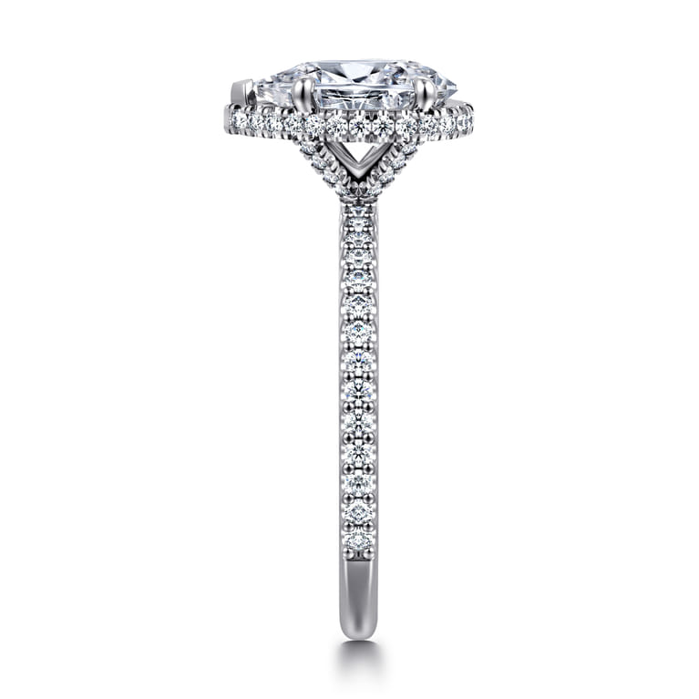 Senne - 14K White Gold Emerald Cut Diamond Engagement Ring - 0.35 ct - Shot 4