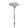 Senne - 14K White Gold Emerald Cut Diamond Engagement Ring - 0.35 ct