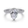 Caly - 14K White Gold Pear Shape Halo Diamond Engagement Ring - 0.5 ct