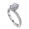 Caly - 14K White Gold Pear Shape Halo Diamond Engagement Ring - 0.5 ct