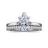 Ericka - 14K White Gold Pear Shape Diamond Engagement Ring - 0.12 ct