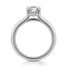 Aldon - 14K White Gold Pear Shape Halo Diamond Engagement Ring - 0.08 ct