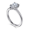 Aldon - 14K White Gold Pear Shape Halo Diamond Engagement Ring - 0.08 ct