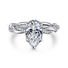 Ama - 14K White Gold Pear Shape Halo Diamond Engagement Ring - 0.25 ct