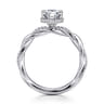 Ama - 14K White Gold Pear Shape Halo Diamond Engagement Ring - 0.25 ct
