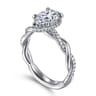 Ama - 14K White Gold Pear Shape Halo Diamond Engagement Ring - 0.25 ct