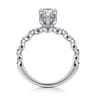 Adeena - 14K White Gold Pear Shape Hidden Halo Diamond Engagement Ring - 0.3 ct
