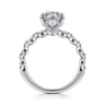 Adeena - 14K White Gold Pear Shape Hidden Halo Diamond Engagement Ring - 0.3 ct
