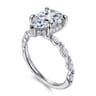 Adeena - 14K White Gold Pear Shape Hidden Halo Diamond Engagement Ring - 0.3 ct
