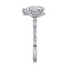 Adeena - 14K White Gold Pear Shape Hidden Halo Diamond Engagement Ring - 0.3 ct